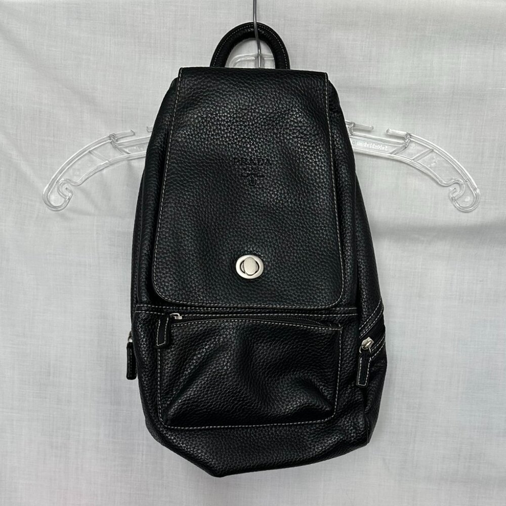 Black Leather Backpack Purse